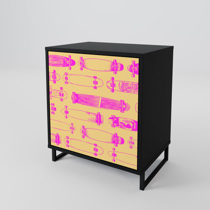 Credenza SKATEBOARD ARTISTRY a 1 anta con finitura nera