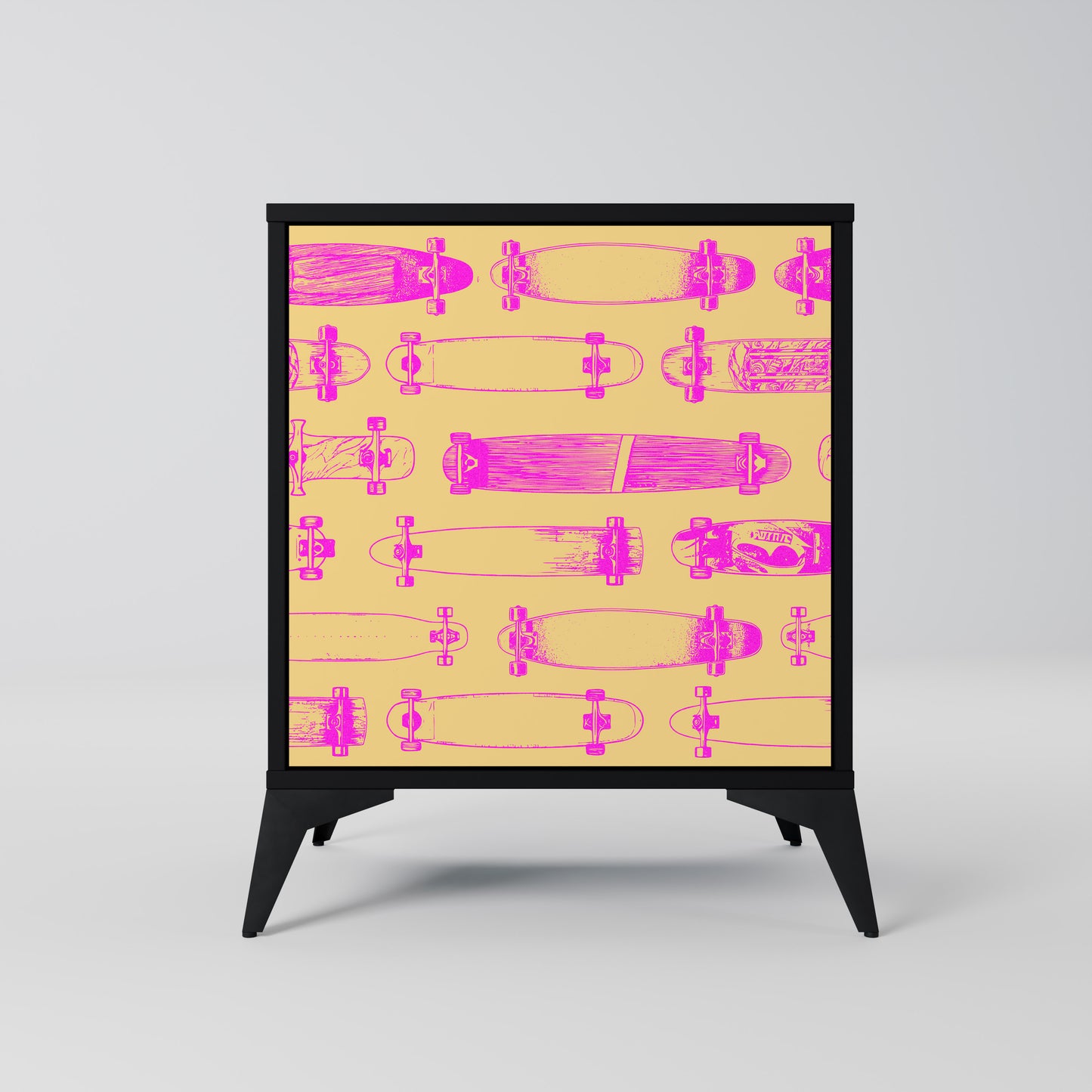 Credenza SKATEBOARD ARTISTRY a 1 anta con finitura nera