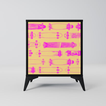 Credenza SKATEBOARD ARTISTRY a 1 anta con finitura nera