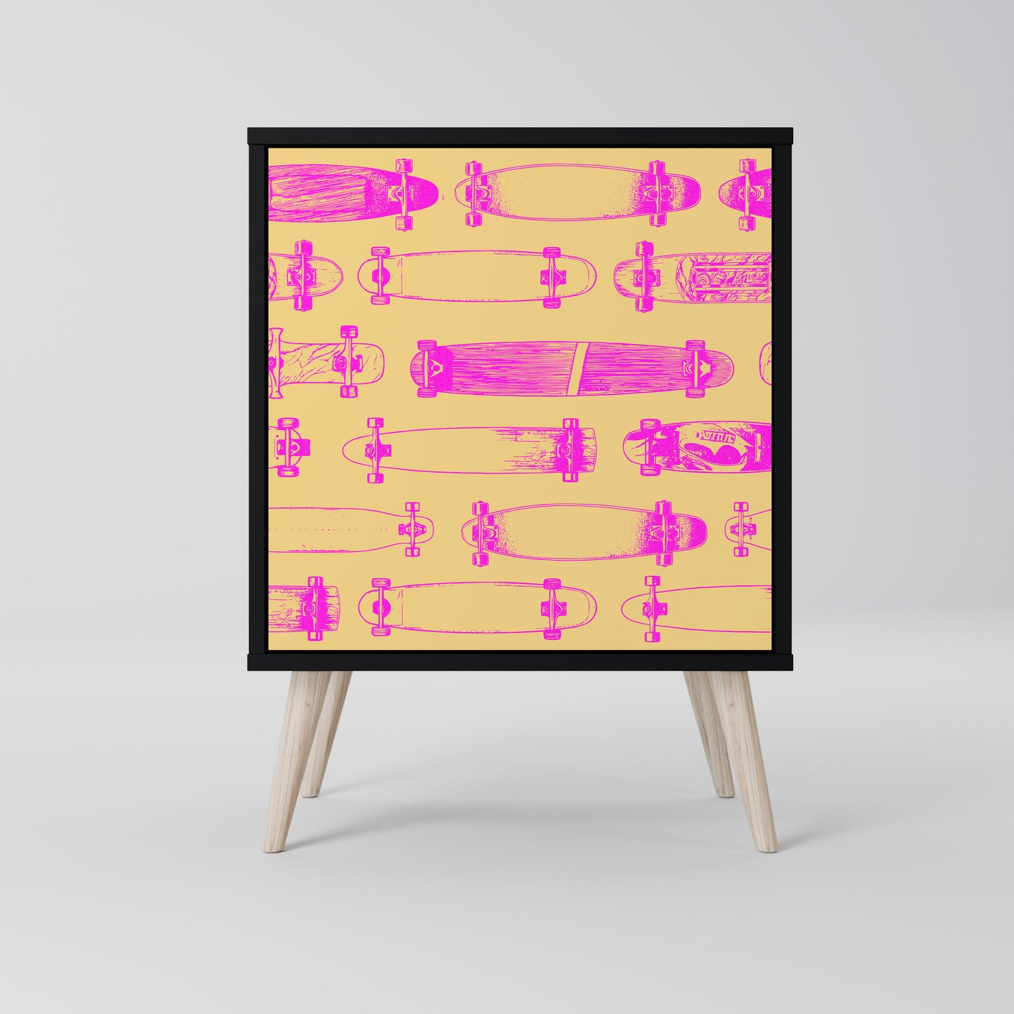 Credenza SKATEBOARD ARTISTRY a 1 anta con finitura nera