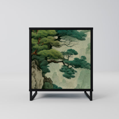 Credenza VERDURE ABYSS a 1 anta con finitura nera