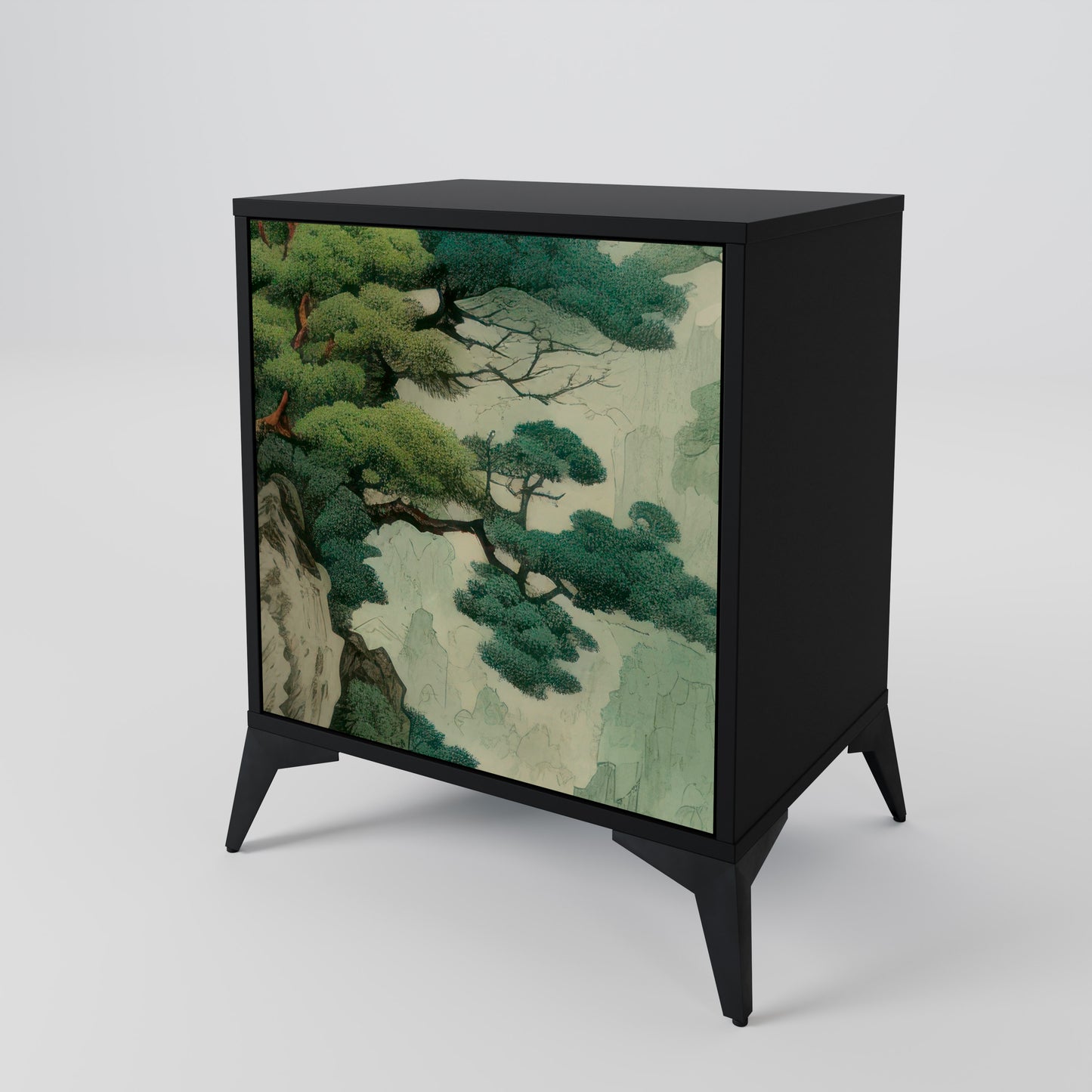 Credenza VERDURE ABYSS a 1 anta con finitura nera