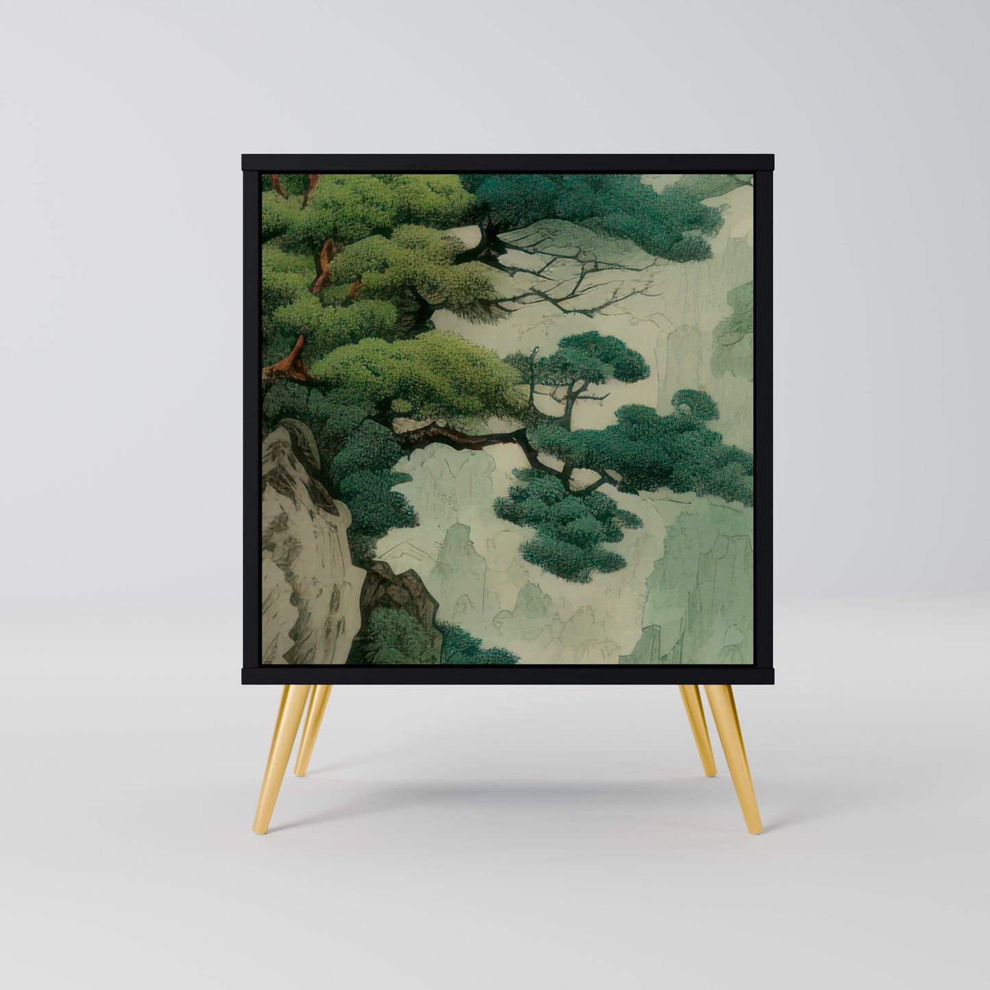 Credenza VERDURE ABYSS a 1 anta con finitura nera