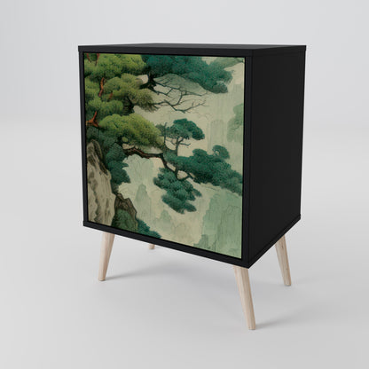 Credenza VERDURE ABYSS a 1 anta con finitura nera