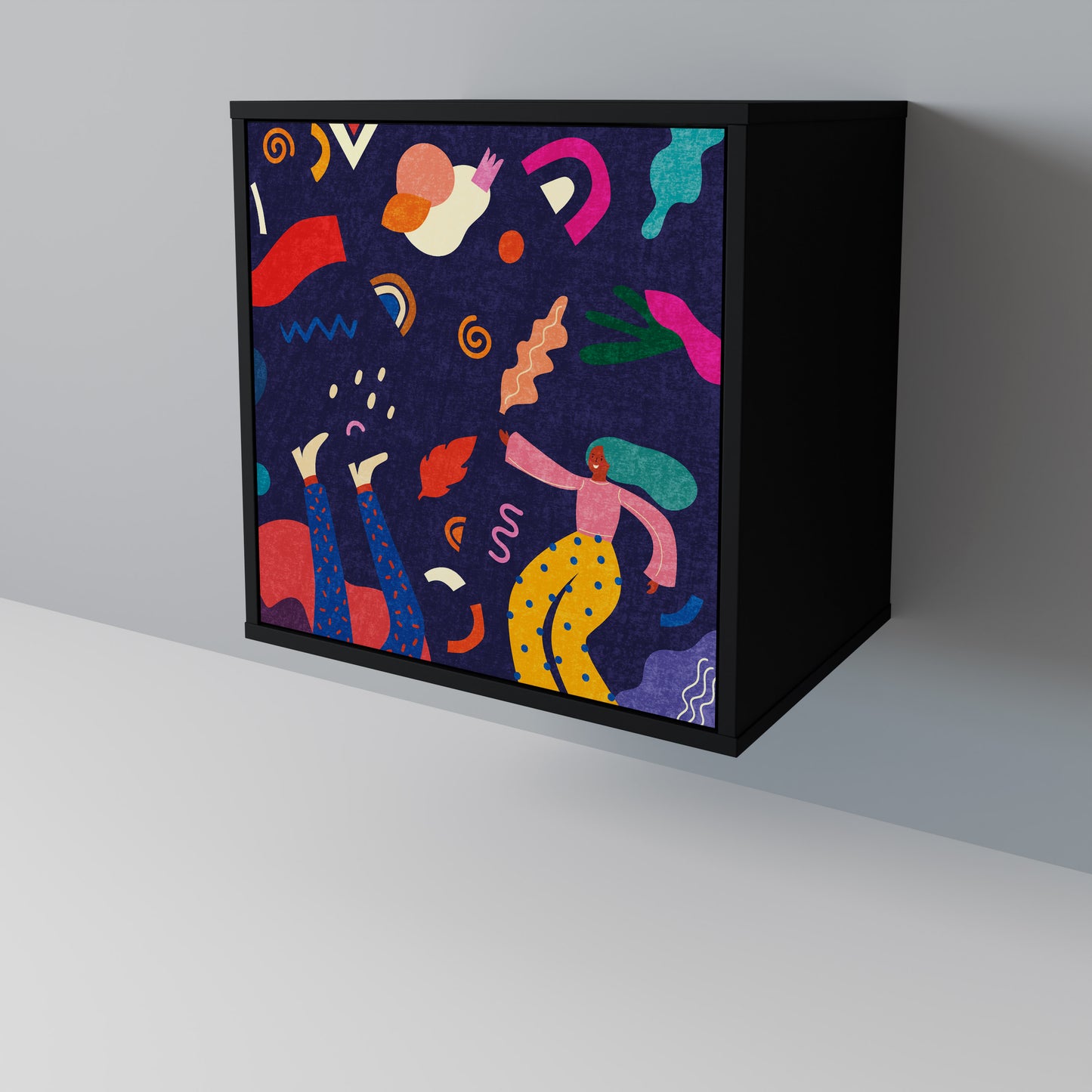 FESTIVE PLEASURES 1-Door Sideboard in Black Finish