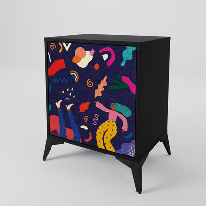 FESTIVE PLEASURES 1-Door Sideboard in Black Finish