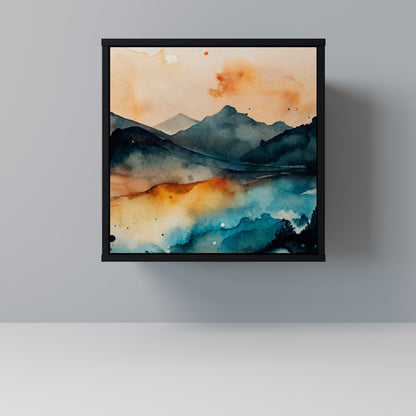 OMINOUS MOUNTAINS 1-Door Sideboard in Black Finish