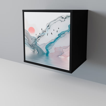 Credenza VELVET CROSSING a 1 anta con finitura nera