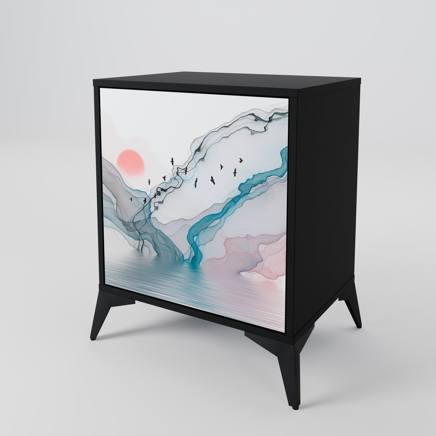 Credenza VELVET CROSSING a 1 anta con finitura nera