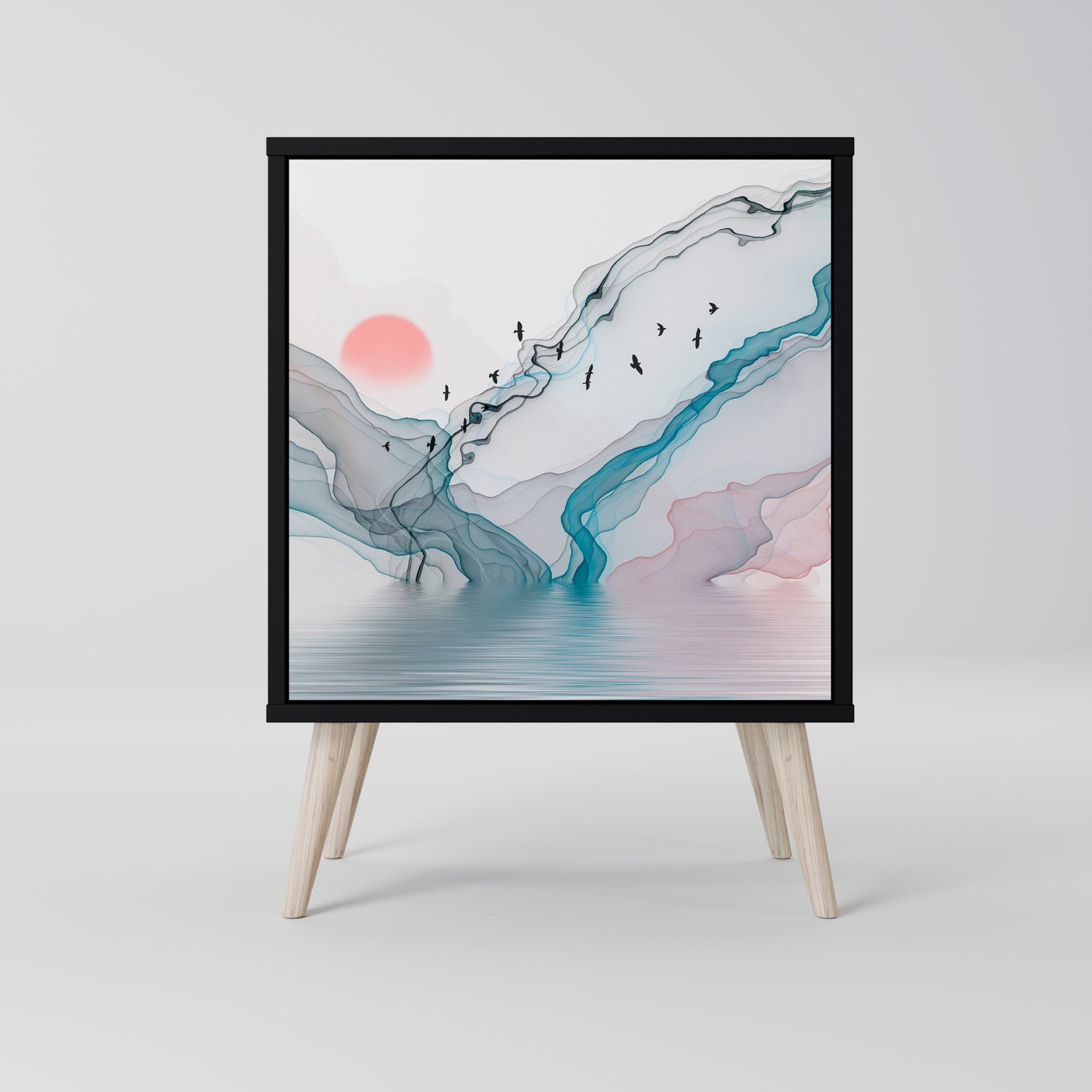 Credenza VELVET CROSSING a 1 anta con finitura nera