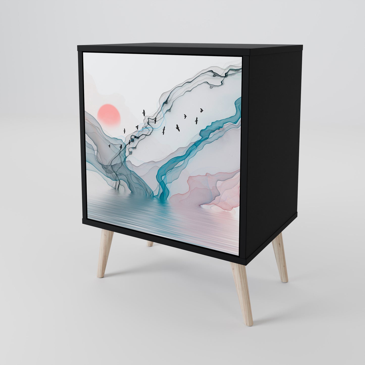 Credenza VELVET CROSSING a 1 anta con finitura nera