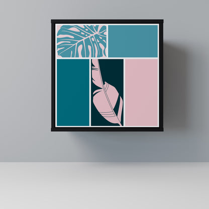 COMBINAZIONE DI FORME Credenza a 1 anta in finitura nera