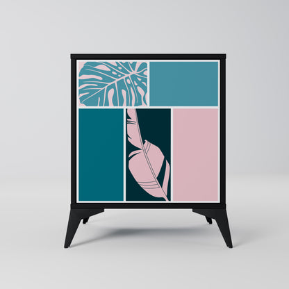 COMBINAZIONE DI FORME Credenza a 1 anta in finitura nera