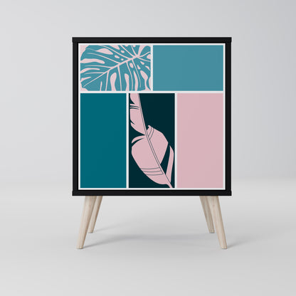 COMBINAZIONE DI FORME Credenza a 1 anta in finitura nera