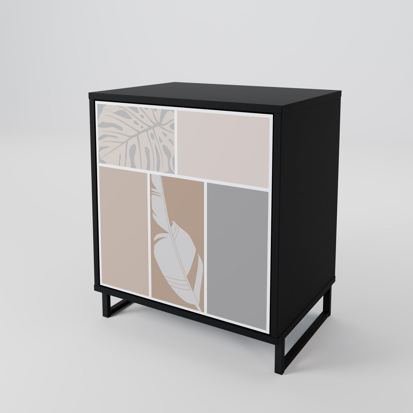 Credenza TROPICAL SHAPES a 1 anta con finitura nera