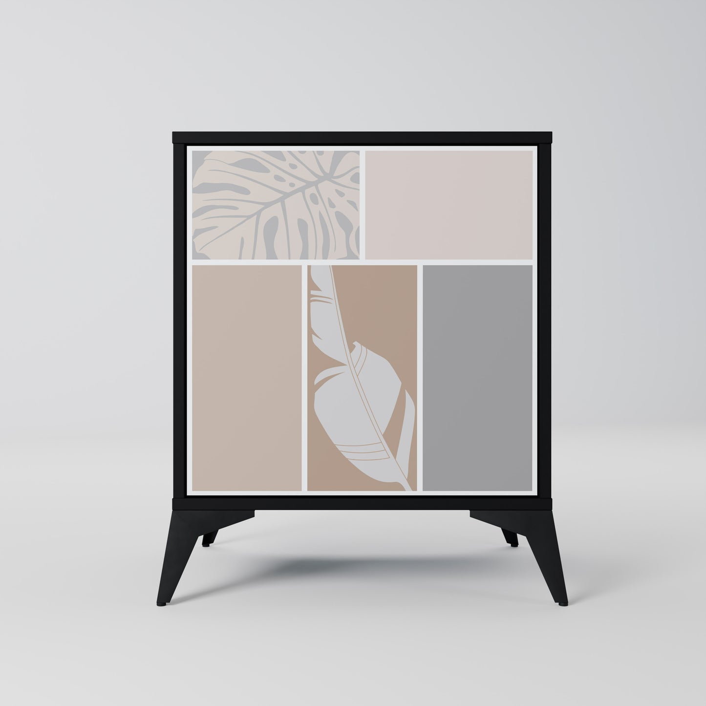 Credenza TROPICAL SHAPES a 1 anta con finitura nera