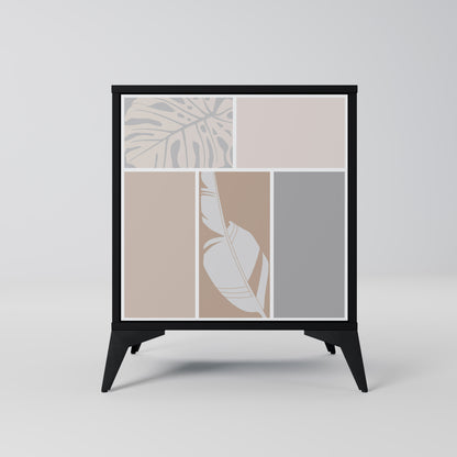 Credenza TROPICAL SHAPES a 1 anta con finitura nera
