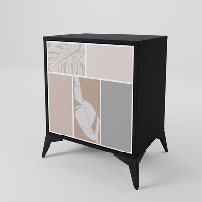 Credenza TROPICAL SHAPES a 1 anta con finitura nera