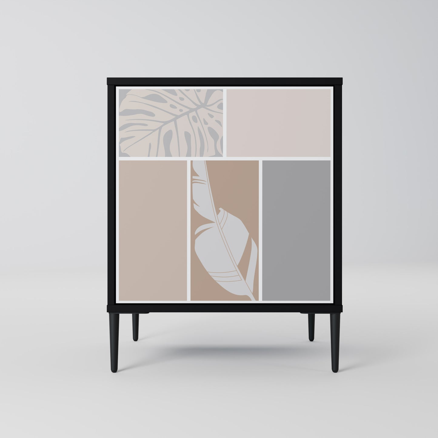 Credenza TROPICAL SHAPES a 1 anta con finitura nera