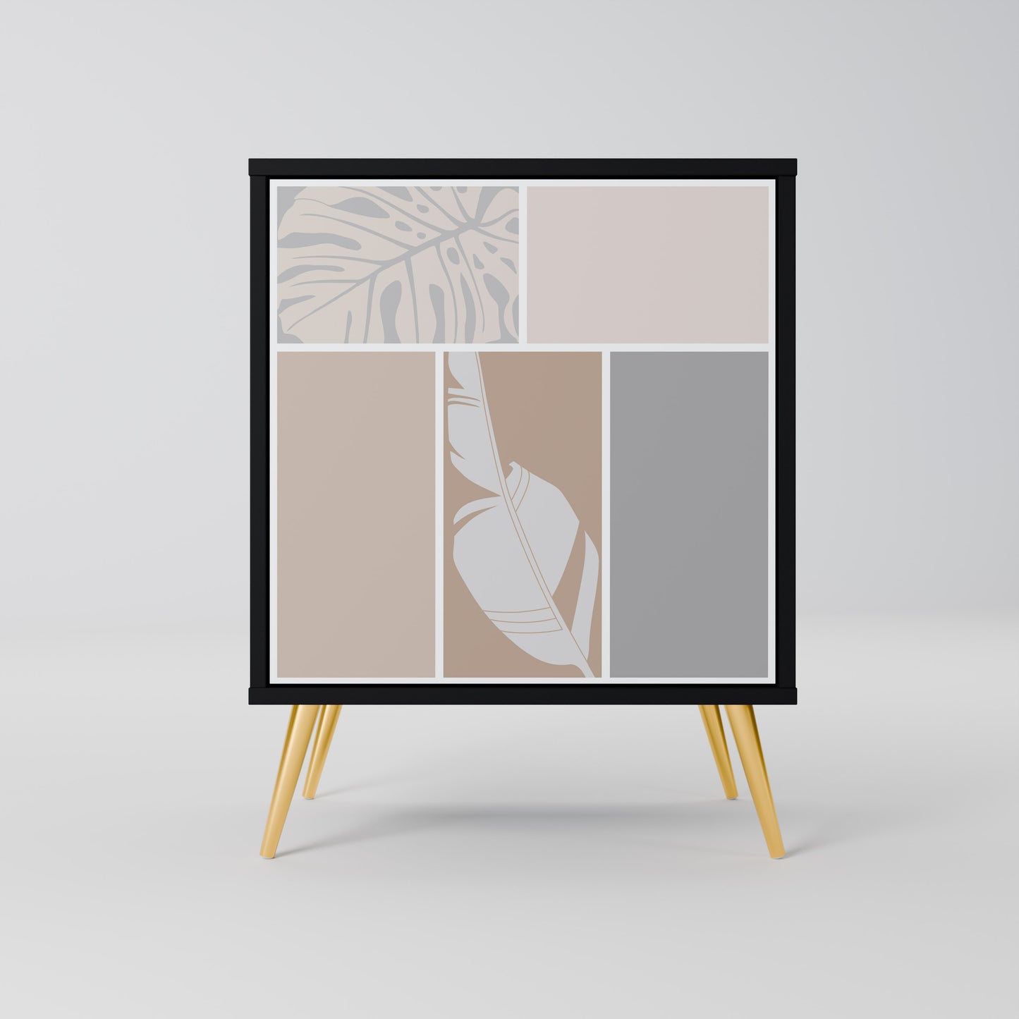 Credenza TROPICAL SHAPES a 1 anta con finitura nera