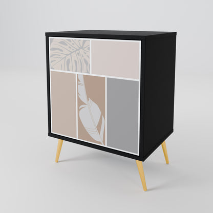 Credenza TROPICAL SHAPES a 1 anta con finitura nera
