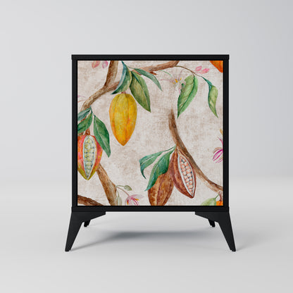 Credenza COCOA FRUITS a 1 anta con finitura nera