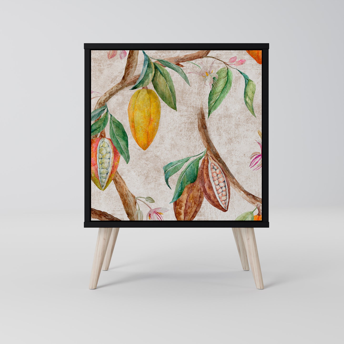 Credenza COCOA FRUITS a 1 anta con finitura nera