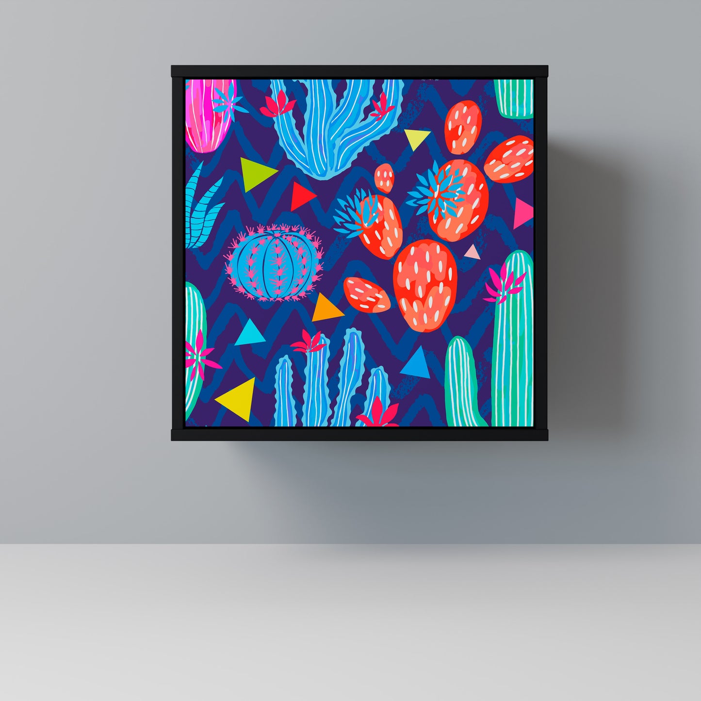 CACTUS VIBES 1-Door Sideboard in Black Finish