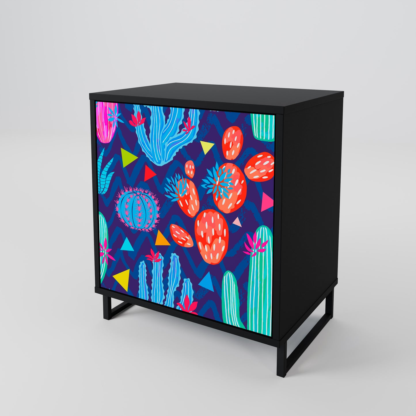 CACTUS VIBES 1-Door Sideboard in Black Finish