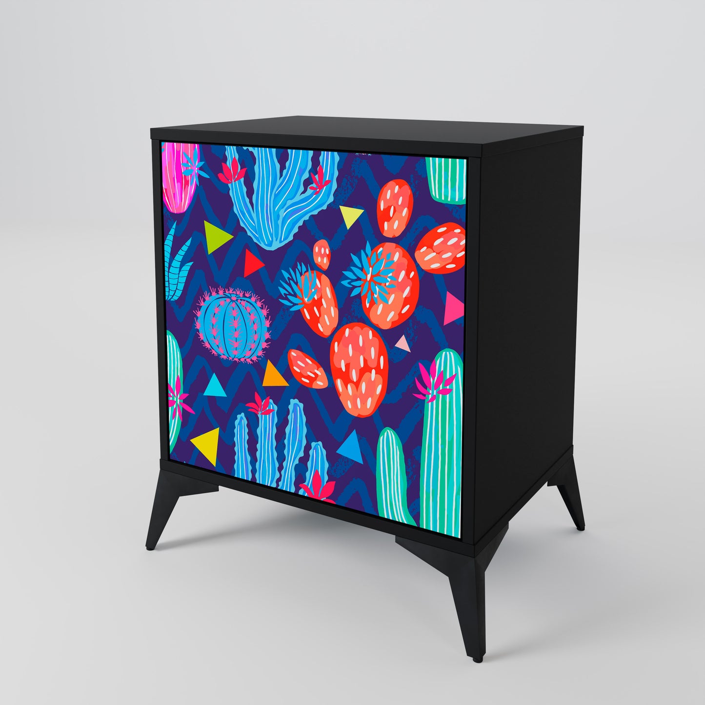 CACTUS VIBES 1-Door Sideboard in Black Finish