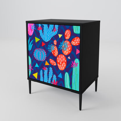 CACTUS VIBES 1-Door Sideboard in Black Finish