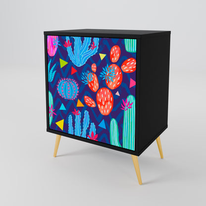 CACTUS VIBES 1-Door Sideboard in Black Finish