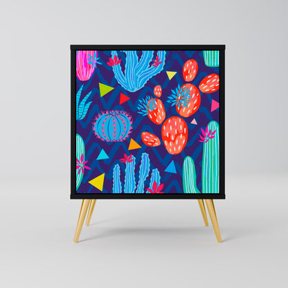 CACTUS VIBES 1-Door Sideboard in Black Finish