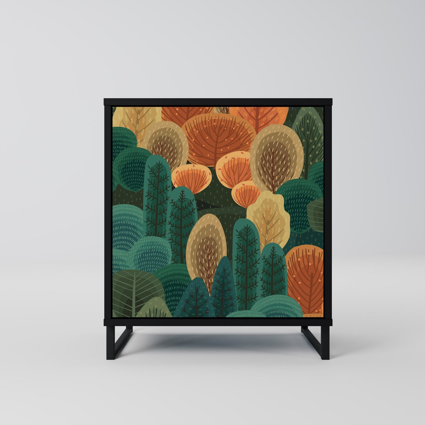 Credenza AUTUMN KALEIDOSCOPE a 1 anta con finitura nera