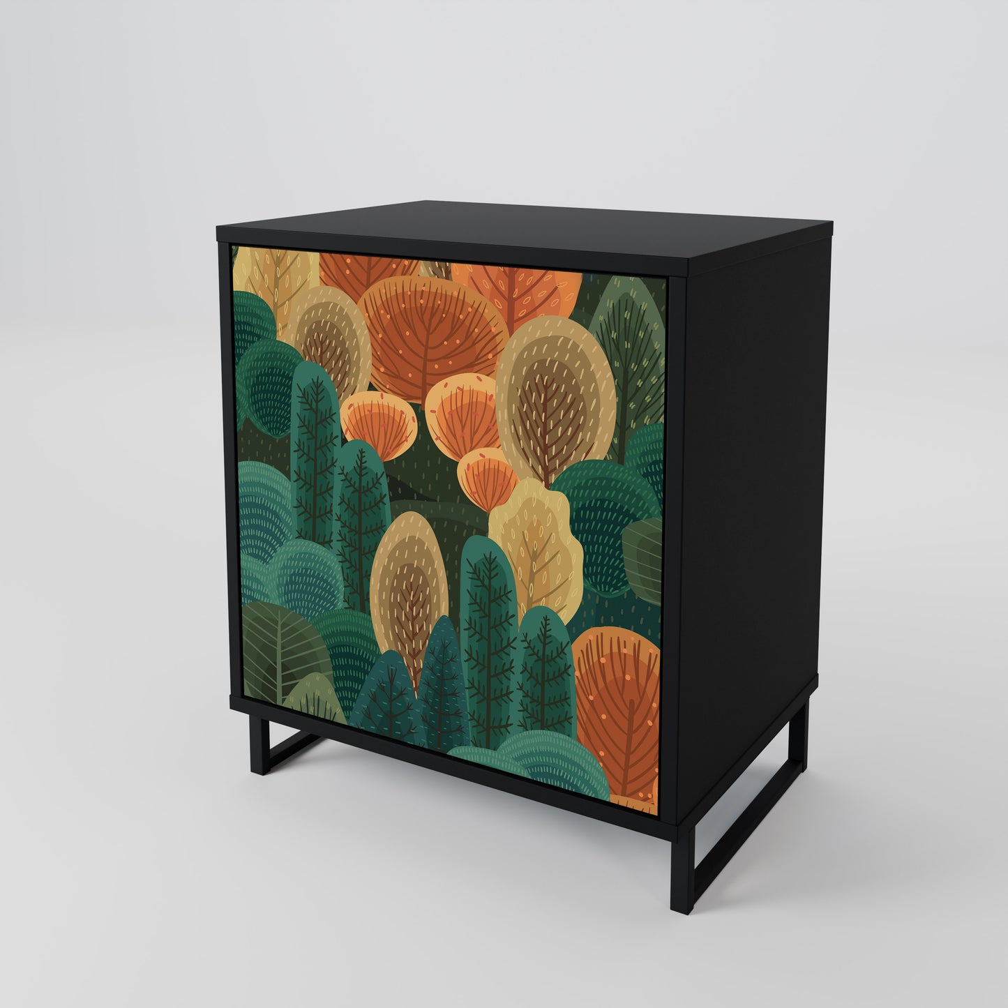Credenza AUTUMN KALEIDOSCOPE a 1 anta con finitura nera