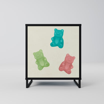 Credenza GUMMY BEARS a 1 anta con finitura nera