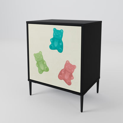 Credenza GUMMY BEARS a 1 anta con finitura nera