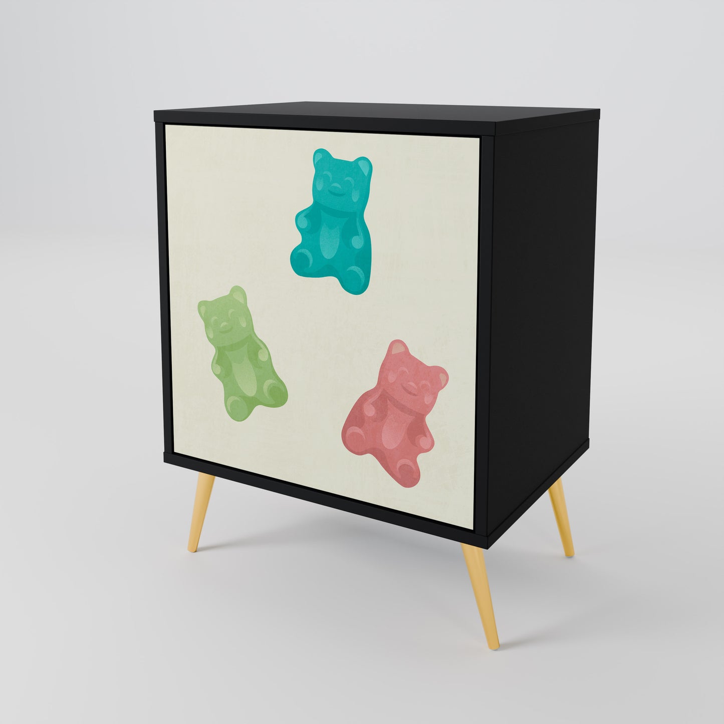 Credenza GUMMY BEARS a 1 anta con finitura nera