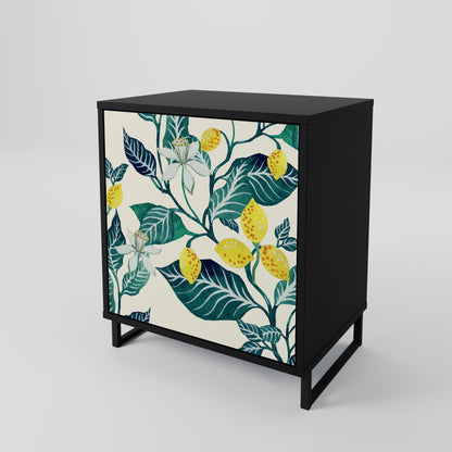 LEMON TREE 1-Door Sideboard in Black Finish
