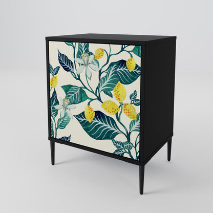 LEMON TREE 1-Door Sideboard in Black Finish