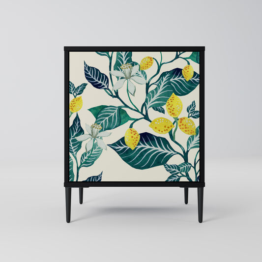 LEMON TREE 1-Door Sideboard in Black Finish