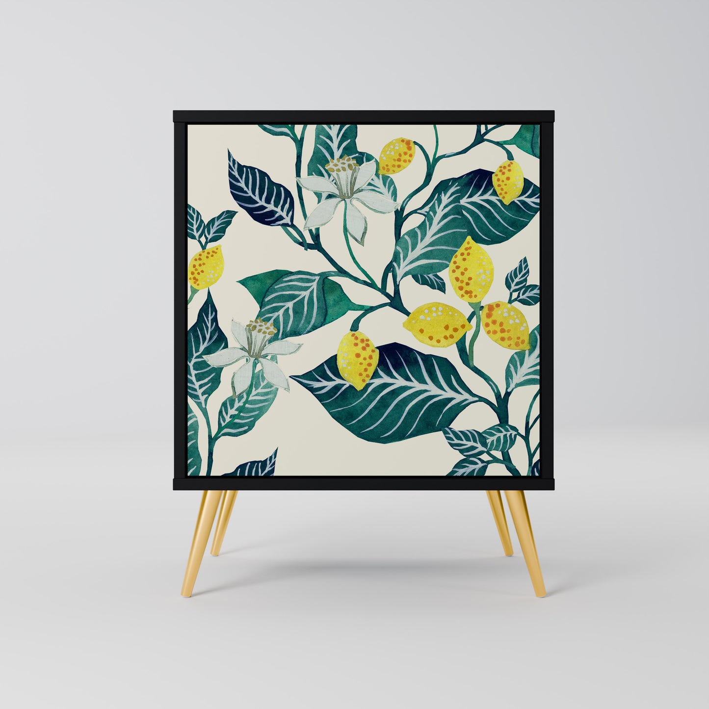 LEMON TREE 1-Door Sideboard in Black Finish