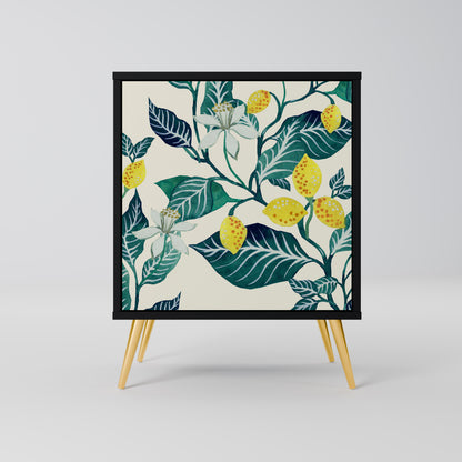 LEMON TREE 1-Door Sideboard in Black Finish