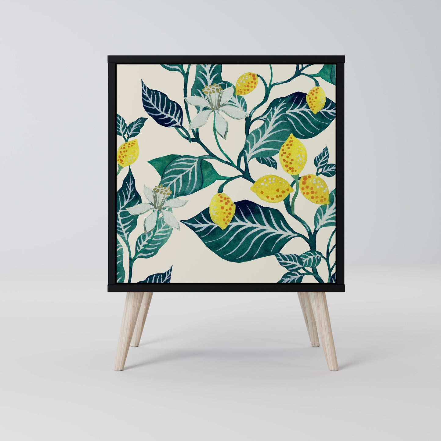 LEMON TREE 1-Door Sideboard in Black Finish