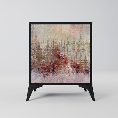 VEILED SUMMIT 1-Door Sideboard in Black Finish