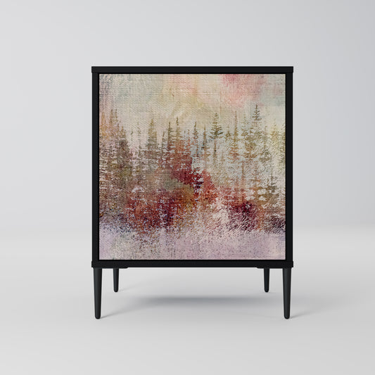 VEILED SUMMIT 1-Door Sideboard in Black Finish