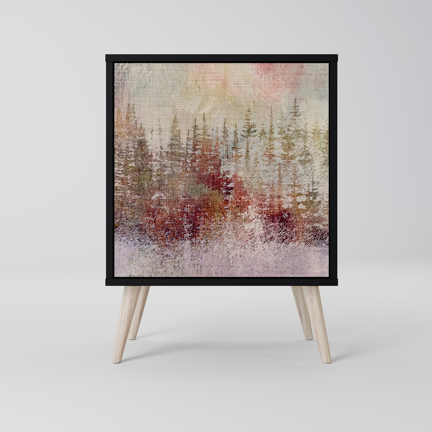 VEILED SUMMIT 1-Door Sideboard in Black Finish