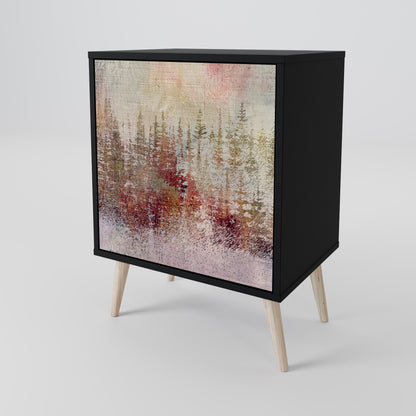 VEILED SUMMIT 1-Door Sideboard in Black Finish