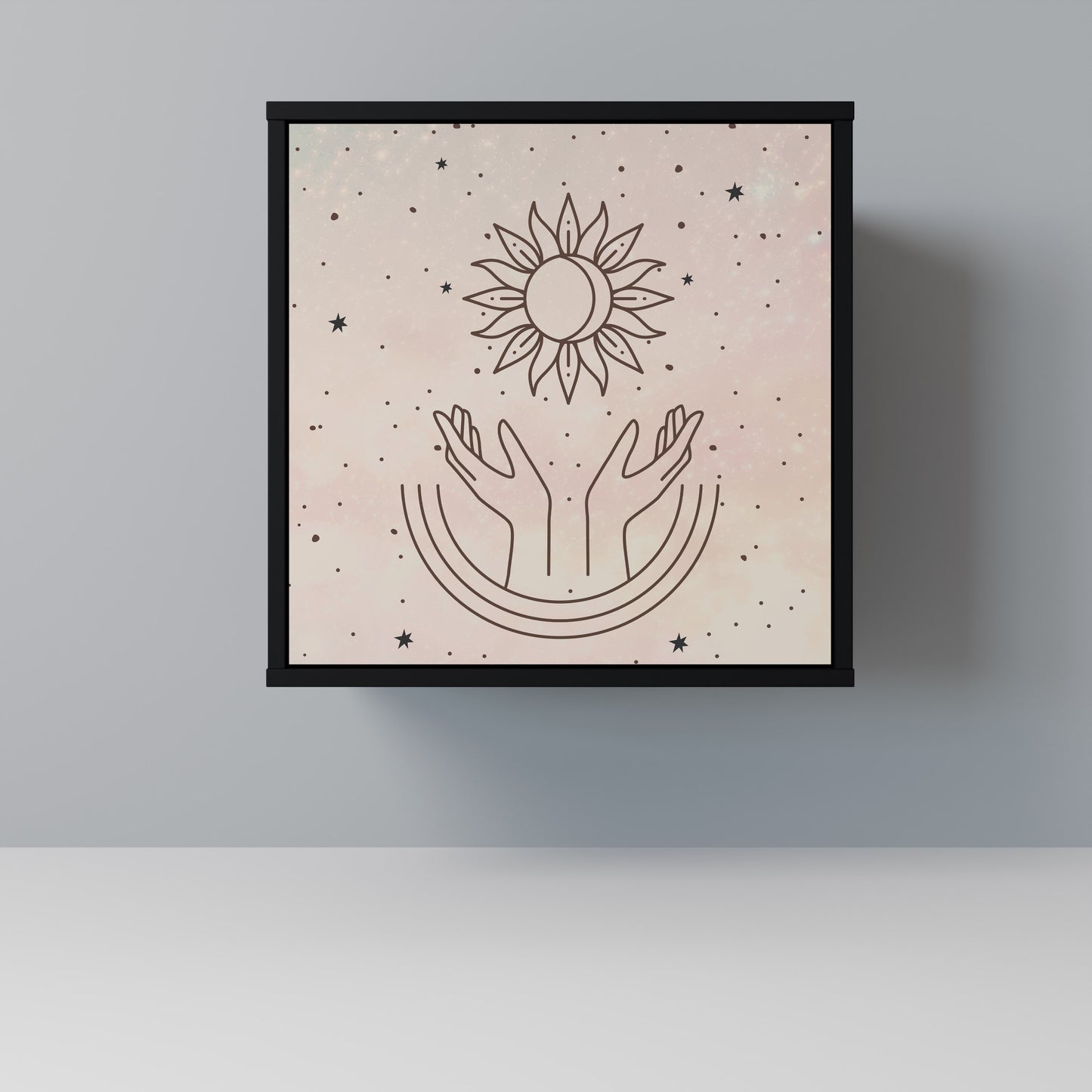 DELICATE BEAUTY 1-Door Sideboard in Black Finish