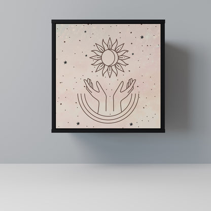 DELICATE BEAUTY 1-Door Sideboard in Black Finish